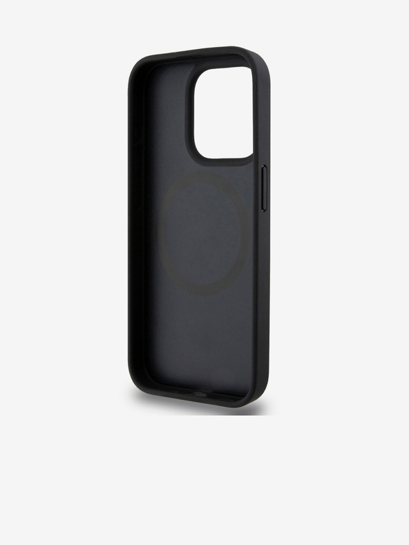 DKNY PU bőr ismétlődő mintás Stack Logo Magsafe hátlap iPhone 14 Pro Max-hoz Fekete DKNY DKNY