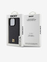 DKNY PU bőr ismétlődő mintás Stack Logo Magsafe hátlap iPhone 14 Pro Max-hoz Fekete DKNY DKNY