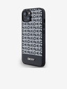 DKNY PU bőr Ismétlődő mintás alsó csíkos MagSafe hátlap az iPhone 14 készülékhez Fekete DKNY DKNY