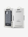 DKNY PU bőr Ismétlődő mintás alsó csíkos MagSafe hátlap az iPhone 14 készülékhez Fekete DKNY DKNY