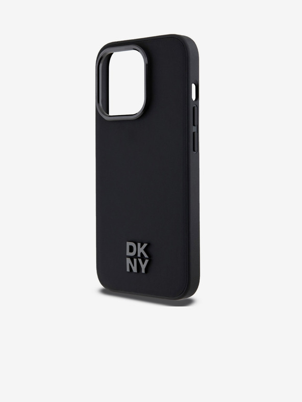 DKNY PU bőr Stack Logo Magsafe hátlap iPhone 15 Pro Fekete DKNY DKNY