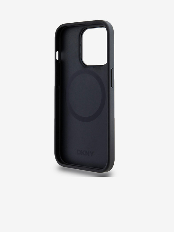 DKNY PU bőr Stack Logo Magsafe hátlap iPhone 15 Pro Fekete DKNY DKNY