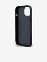 DKNY PU bőr kockás mintás és csíkos hátlapi borító iPhone 14 készülékhez Fekete DKNY
