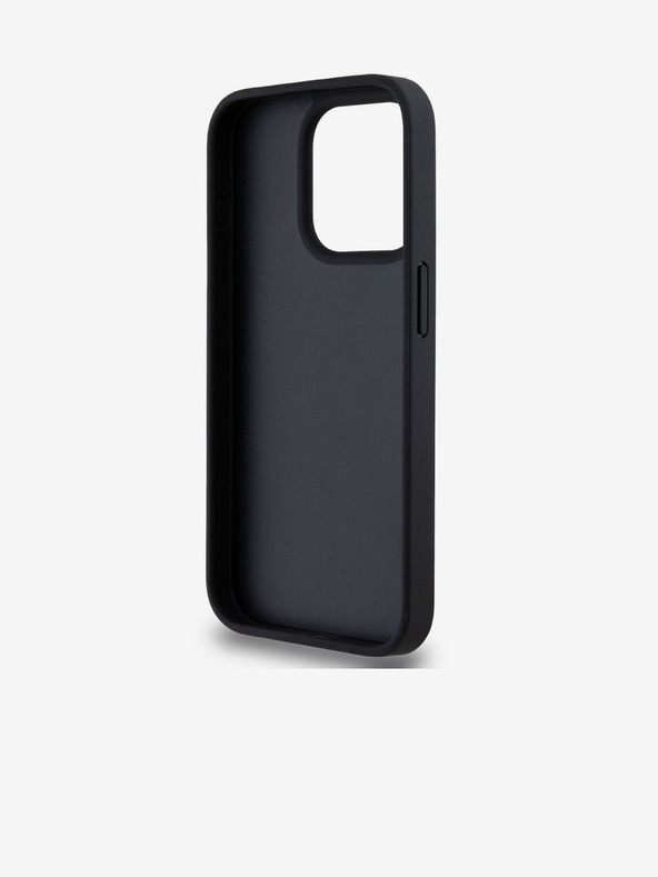 DKNY PU bőr kockás mintás és csíkos hátlapi borító iPhone 14 Pro fekete DKNY fekete DKNY