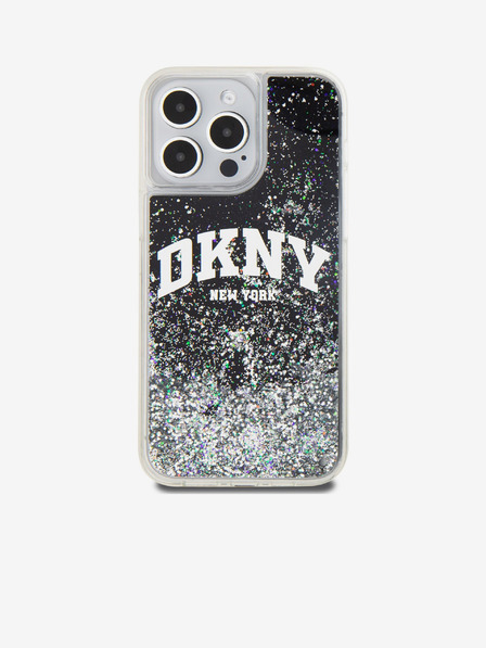 DKNY Folyékony csillogó íves logós hátlap iPhone 14 Pro Fekete DKNY DKNY