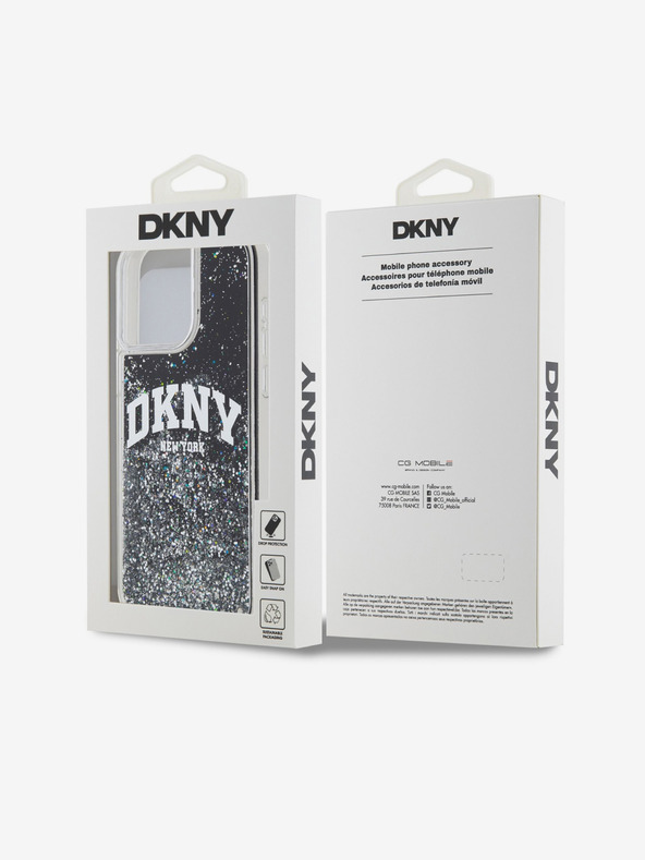 DKNY Folyékony csillogó íves logós hátlap iPhone 14 Pro Fekete DKNY DKNY