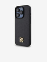DKNY PU bőr Ismétlődő mintás Stack Logo Magsafe hátlap iPhone 15 Pro Max fekete DKNY