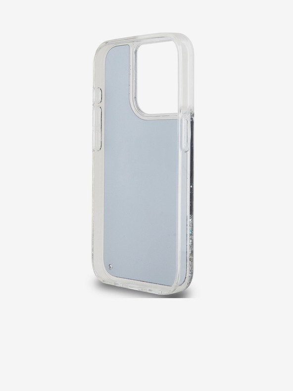 DKNY Folyékony csillogó íves logós hátlap iPhone 15 Pro Fekete DKNY