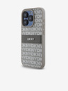 DKNY PU bőr ismétlődő mintás, tónusos csíkos hátlap iPhone 15 Pro bézs DKNY DKNY
