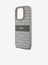 DKNY PU bőr ismétlődő mintás, tónusos csíkos hátlap iPhone 15 Pro bézs DKNY DKNY