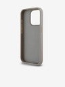 DKNY PU bőr ismétlődő mintás, tónusos csíkos hátlap iPhone 15 Pro bézs DKNY DKNY