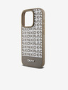 DKNY PU bőr Ismétlődő mintás alsó csíkos MagSafe hátlap iPhone 14 Pro barna DKNY Brown DKNY