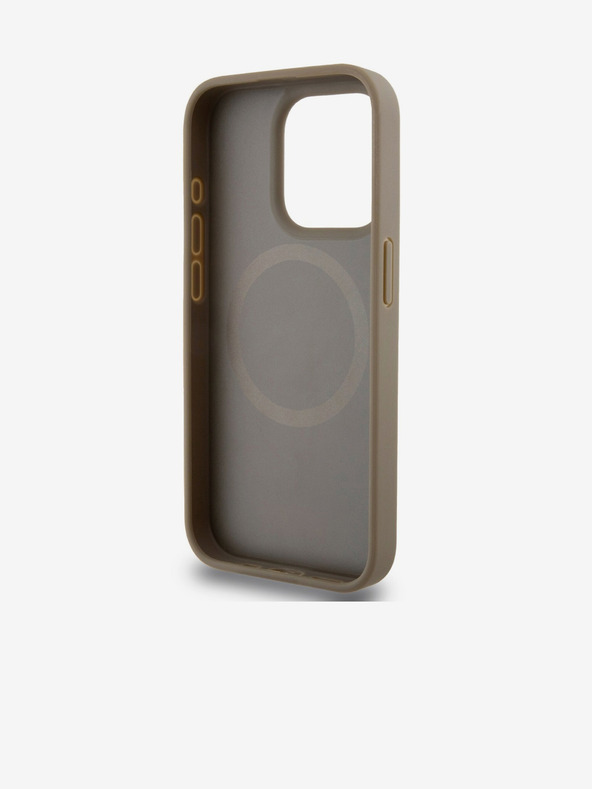 DKNY PU bőr Ismétlődő mintás alsó csíkos MagSafe hátlap iPhone 14 Pro barna DKNY Brown DKNY