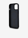 DKNY PU bőr Ismétlődő mintás alsó csíkos MagSafe hátlap iPhone 15 fekete DKNY