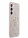 Guess PU 4G Metal Logo Zadní Kryt pro Samsung Galaxy S23 Pink Telefontok