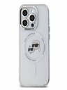 Karl Lagerfeld Karl Lagerfeld IML K&CH Heads fémkeretes MagSafe hátlap az iPhone 15 Pro készülékhez Átlátszó