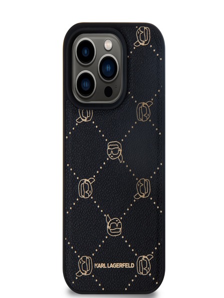 Karl Lagerfeld PU Karl Heads Pattern Magsafe hátlapi borító iPhone 15 Pro Max fekete Karl Lagerfeld fekete Karl Lagerfeld