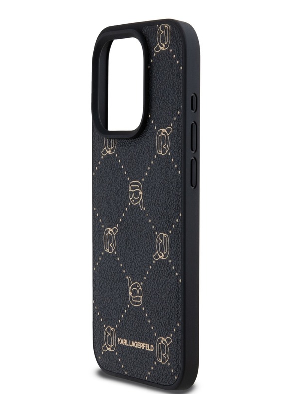 Karl Lagerfeld PU Karl Heads Pattern Magsafe hátlapi borító iPhone 15 Pro Max fekete Karl Lagerfeld fekete Karl Lagerfeld