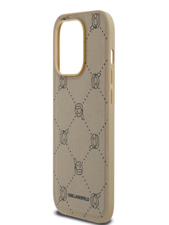 Karl Lagerfeld PU Karl Heads Pattern Magsafe hátlap iPhone 14 Pro Max Beige Karl Lagerfeld bézs színű iPhone 14 Pro Max bézs színű hátlapjához Karl Lagerfeld