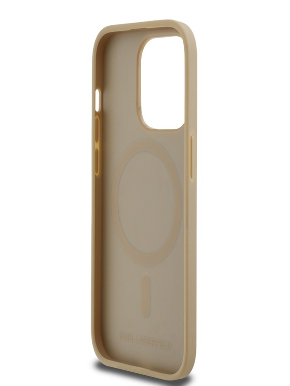 Karl Lagerfeld PU Karl Heads Pattern Magsafe hátlap iPhone 14 Pro Max Beige Karl Lagerfeld bézs színű iPhone 14 Pro Max bézs színű hátlapjához Karl Lagerfeld