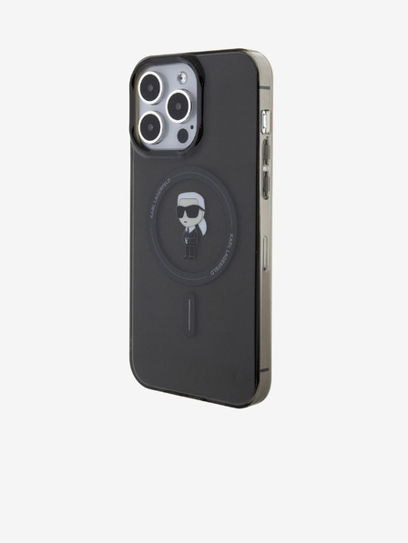 Karl Lagerfeld IML Ikonik MagSafe hátlap iPhone 15 Pro Max készülékhez Fekete Karl Lagerfeld