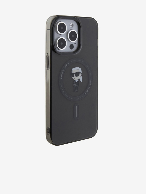 Karl Lagerfeld IML Ikonik MagSafe hátlap iPhone 15 Pro Max készülékhez Fekete Karl Lagerfeld