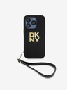 DKNY PU bőr Stack Logo csuklópánt hátlapi borító iPhone 15 Pro Max-hoz Fekete DKNY