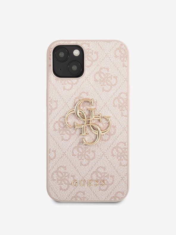 Guess Guess PU 4G fém logós hátsó borító iPhone 13 rózsaszínhez