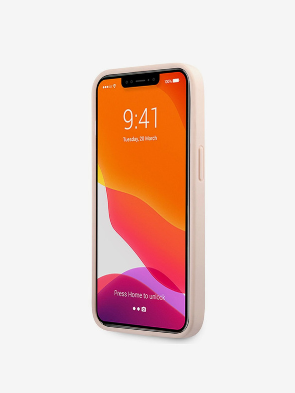 Guess Guess PU 4G fém logós hátsó borító iPhone 13 rózsaszínhez