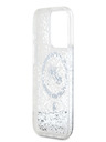 Karl Lagerfeld Karl Lagerfeld Liquid Glitter Karl és Choupette Feads MagSafe hátlapi borító az iPhone 15 Pro készülékhez Átlátszó