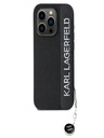 Karl Lagerfeld Karl Lagerfeld PU szaffianó strasszos bájos hátlapi borító iPhone 15 Pro Max készülékhez Fekete