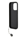 Karl Lagerfeld Karl Lagerfeld PU szaffianó strasszos bájos hátlapi borító iPhone 15 Pro Max készülékhez Fekete