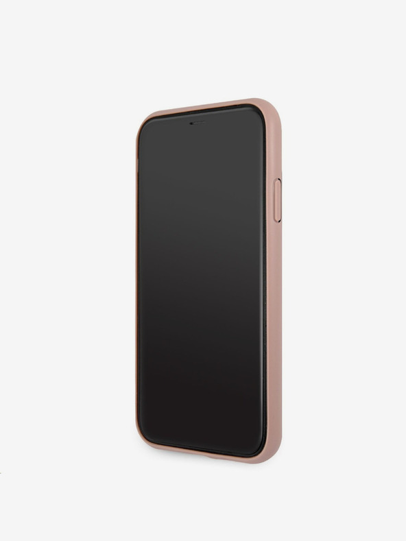 Guess Guess PU 4G fém logós hátlap iPhone 11 készülékhez Rózsaszín