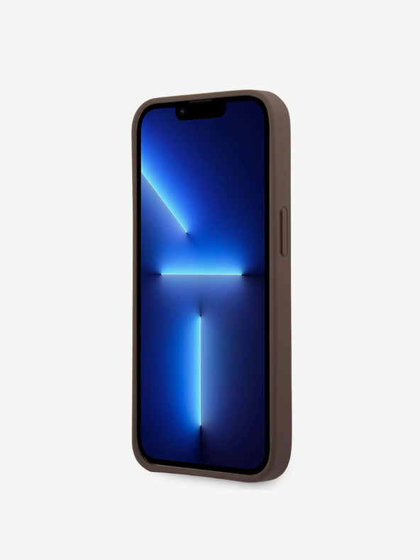 Guess PU 4G Metal Logo Zadní Kryt pro iPhone 14 Pro Max Brown Telefontok