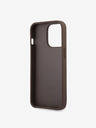 Guess PU 4G Metal Logo Zadní Kryt pro iPhone 14 Pro Max Brown Telefontok