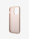 Guess Guess PU 4G fém logós hátlap az iPhone 14 Pro Max készülékhez Rózsaszínű