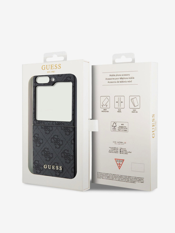 Guess 4G Charm Zadní Kryt pro Samsung Galaxy Z Flip 5 Grey Telefontok
