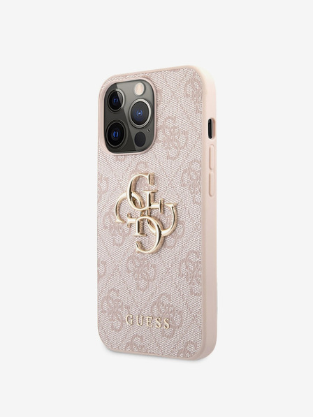 Guess Guess PU 4G fém logós hátsó borító iPhone 13 Pro rózsaszínű készülékre
