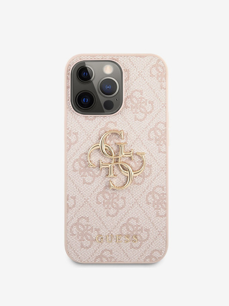 Guess Guess PU 4G fém logós hátsó borító iPhone 13 Pro rózsaszínű készülékre