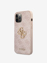 Guess Guess PU 4G fém logós hátlapi borító iPhone 12 Pro Max készülékhez Rózsaszín
