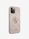 Guess Guess PU 4G fém logós hátlapi borító iPhone 12 Pro Max készülékhez Rózsaszín
