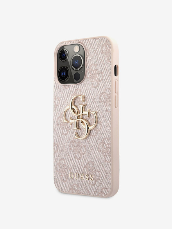 Guess Guess PU 4G fém logós hátlap az iPhone 13 Pro Max rózsaszínű iPhone 13 Pro Max készülékhez