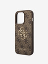 Guess PU 4G Metal Logo Zadní Kryt pro iPhone 15 Pro Max Brown Telefontok