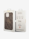 Guess PU 4G Metal Logo Zadní Kryt pro iPhone 15 Pro Max Brown Telefontok
