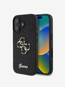 Guess Guess PU fix csillogó 4G fém logós fém hátlap iPhone 16-hoz Fekete