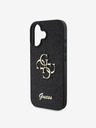 Guess Guess PU fix csillogó 4G fém logós fém hátlap iPhone 16-hoz Fekete