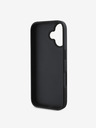 Guess Guess PU fix csillogó 4G fém logós fém hátlap iPhone 16-hoz Fekete