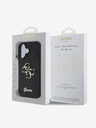 Guess Guess PU fix csillogó 4G fém logós fém hátlap iPhone 16-hoz Fekete