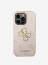 Guess Guess PU 4G fém logós hátlap iPhone 15 Pro készülékhez rózsaszínű