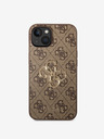 Guess Guess PU 4G fém logós fém hátlap iPhone 14 készülékhez Barna